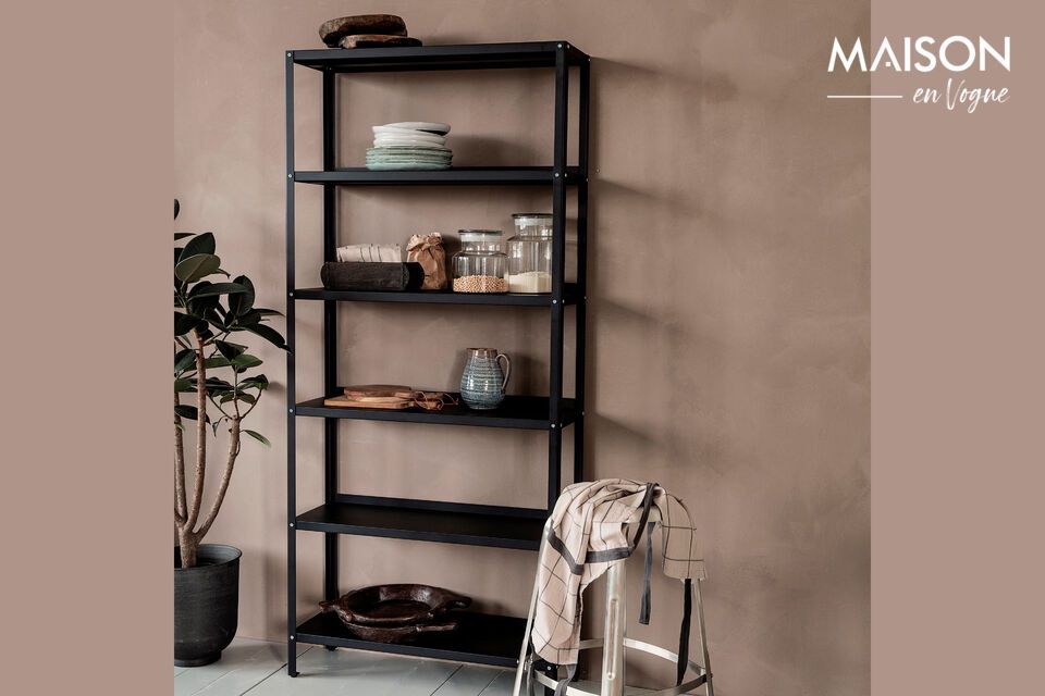 Elegance and functionality with our black steel shelf.