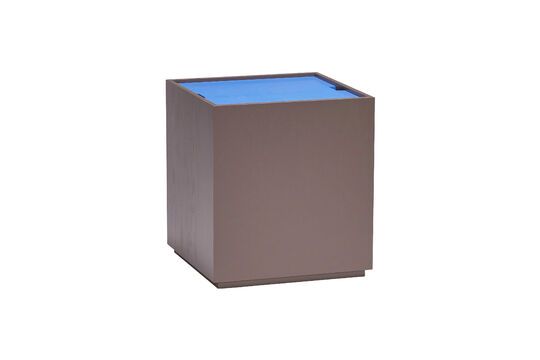 Vault brown and blue ash wood side table Clipped