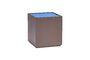 Miniature Vault brown and blue ash wood side table Clipped