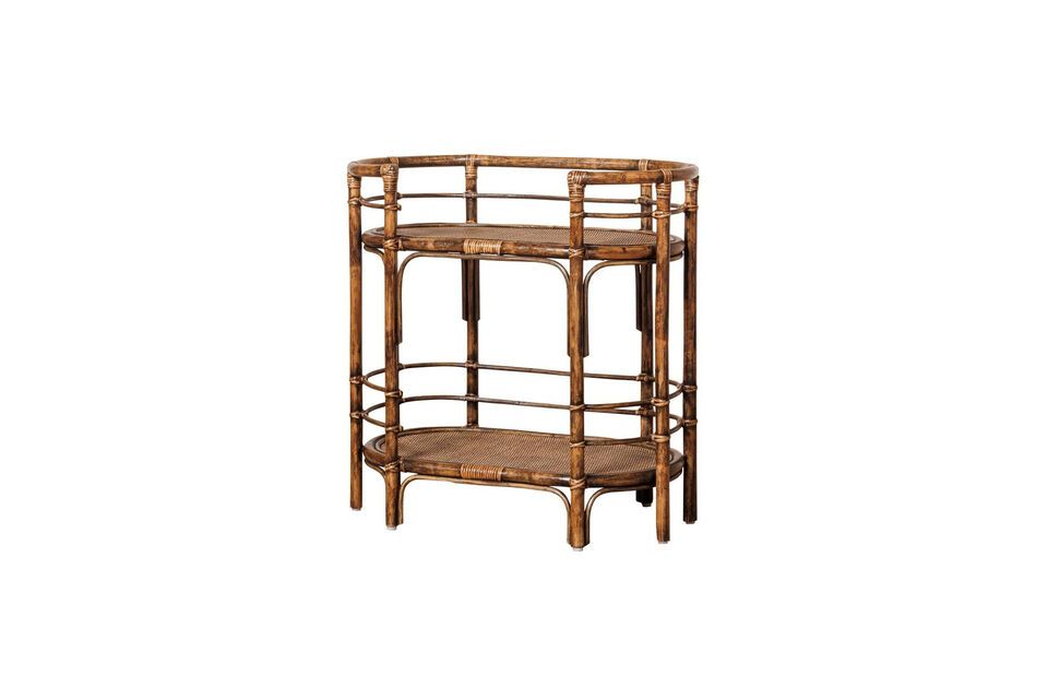 Discover functionality and elegance combined in our brown rattan console