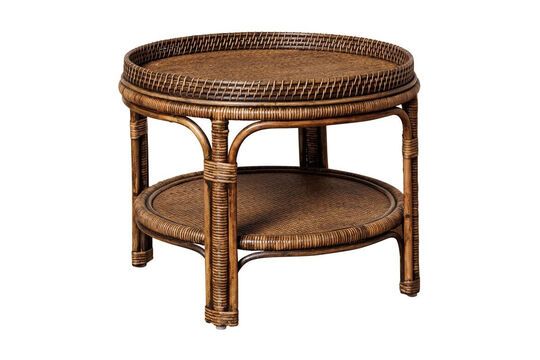 Veracruz brown rattan round coffee table Clipped