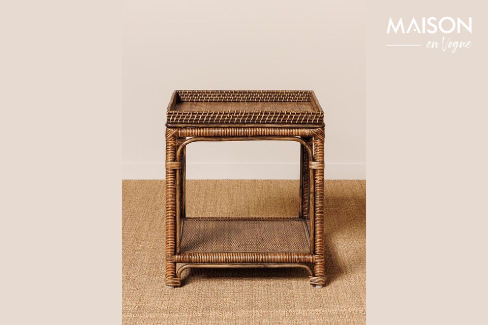 Discover the practical elegance of our rattan side table.