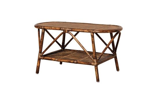 Veracruz oval coffee table in brown rattan Clipped