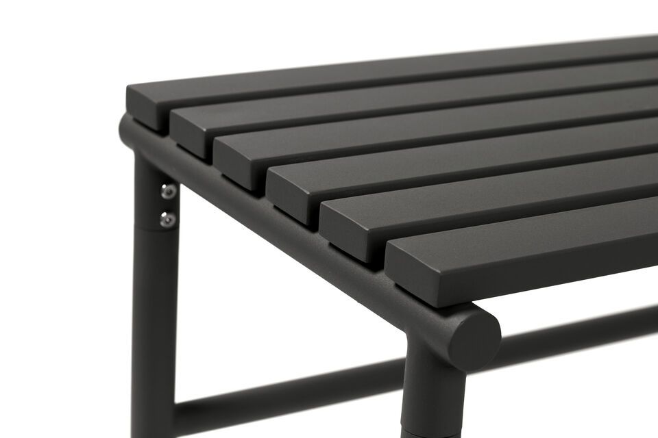 Villa black stainless steel double bench - 4