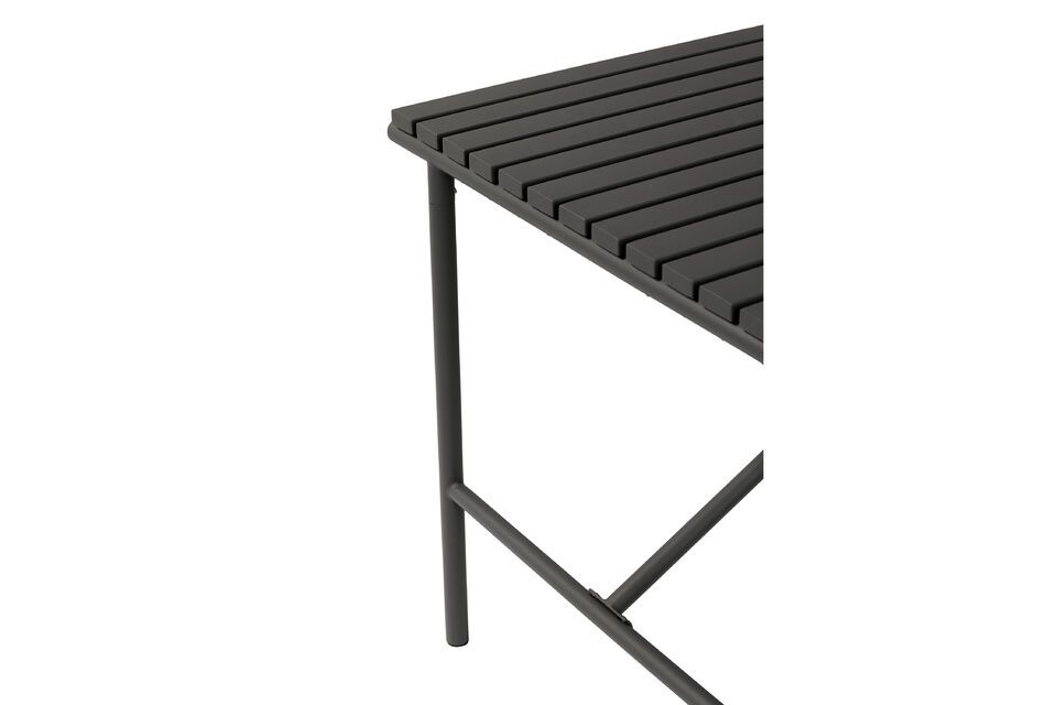 Villa small dining table in black stainless steel - 4