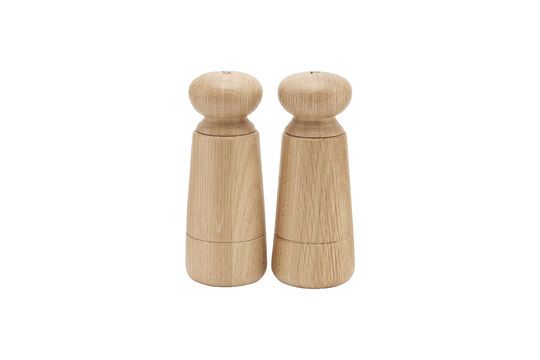 Wardha light oak salt and pepper mill Clipped