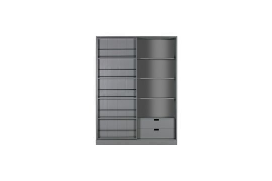 Wardrobe with sliding door in dark grey wood Swing