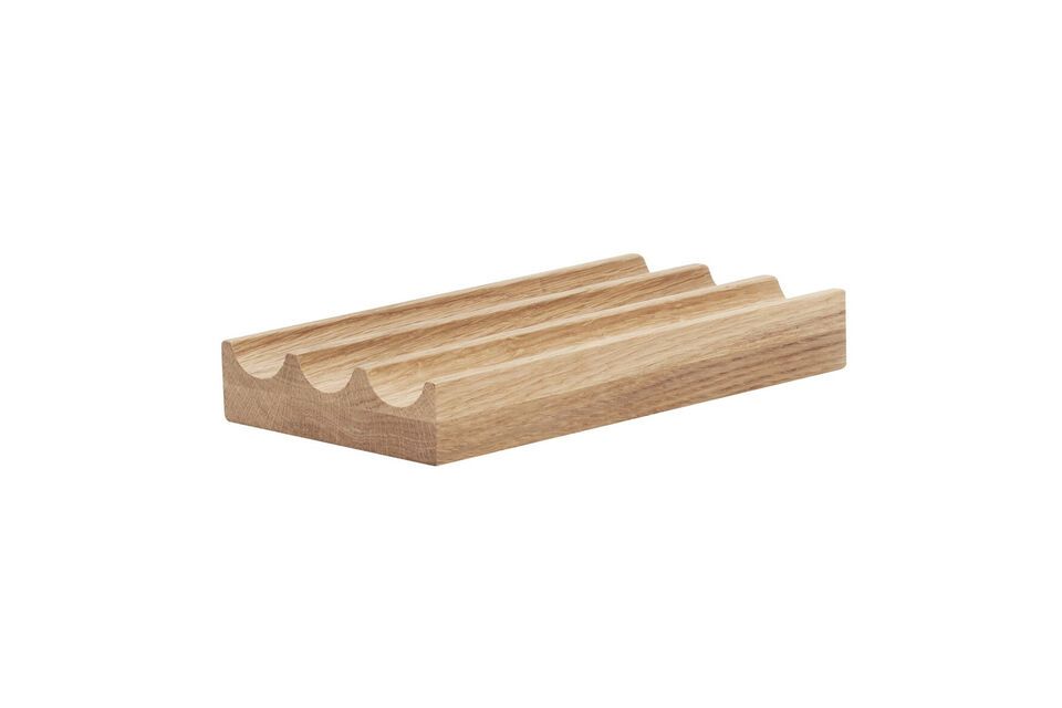 Wave light oak veneer desk organizer Hübsch