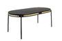 Miniature Webbing 6-seater black wood and rattan dining table Clipped