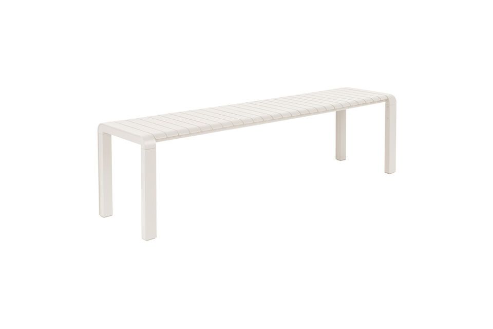 White aluminium bench Vondel Zuiver