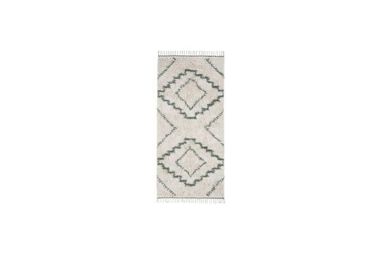 White and green cotton carpet 200x90 cm Minis Clipped