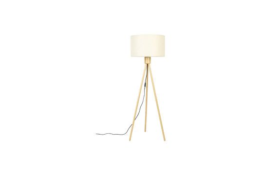 White bamboo floor lamp Fan Clipped