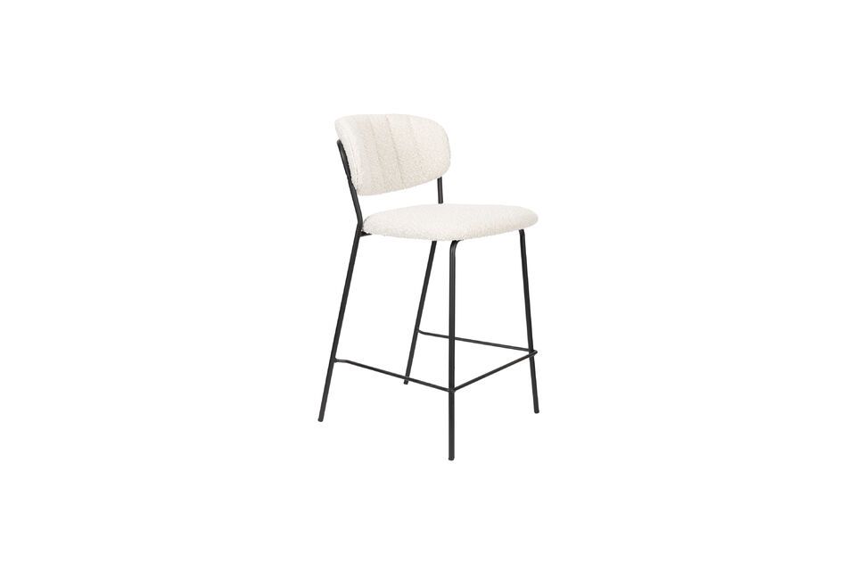 White bouclé counter chair Jolien White Label