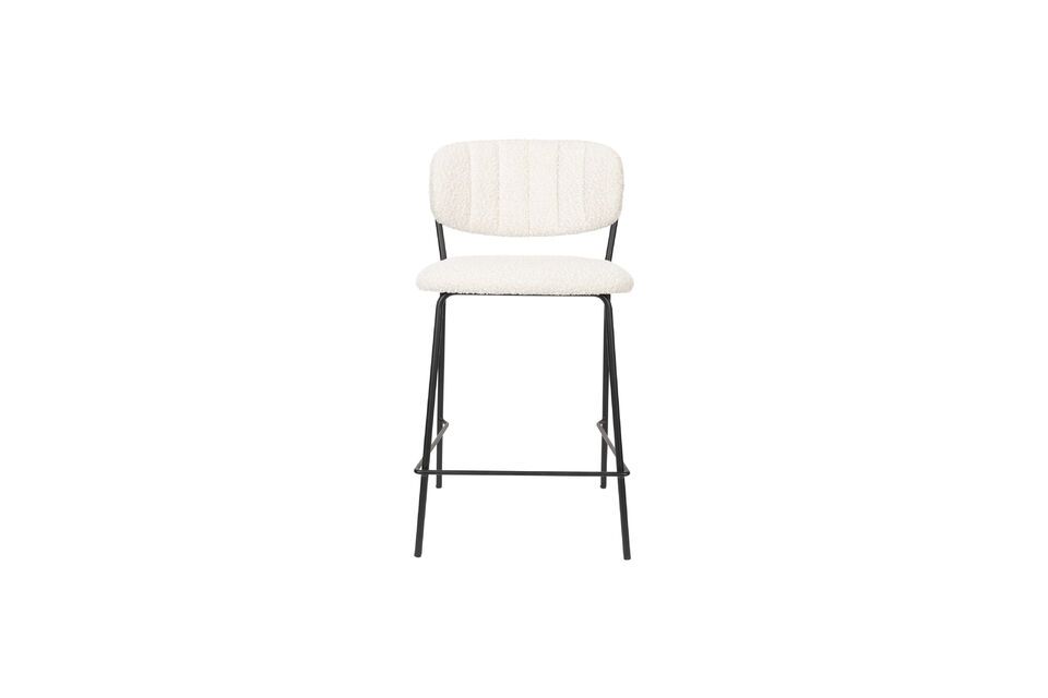 White bouclé counter chair Jolien - 1