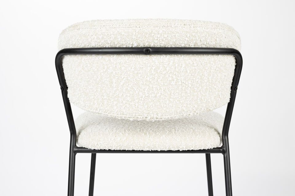 White bouclé counter chair Jolien - 7