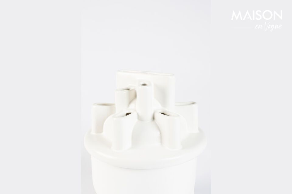 White ceramic vase 28 cm Bassin - 3