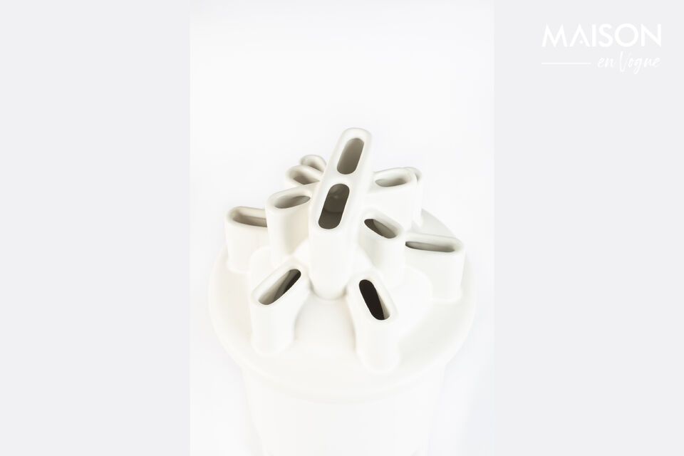 White ceramic vase 36 cm Bassin - 1