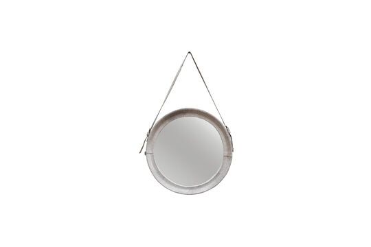 White cowhide mirror Grey Clipped