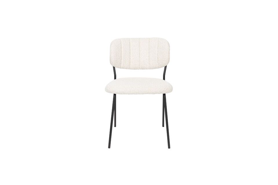 White curly fabric chair Jolien - 1