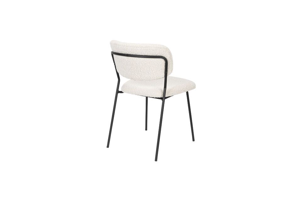 White curly fabric chair Jolien - 3