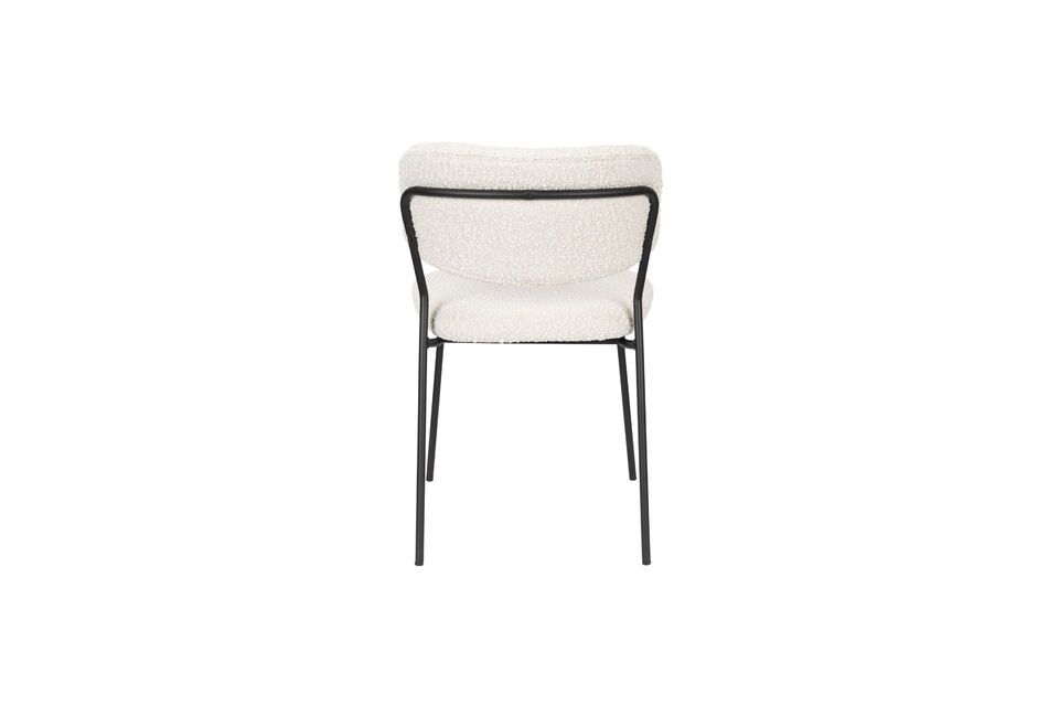 White curly fabric chair Jolien - 4