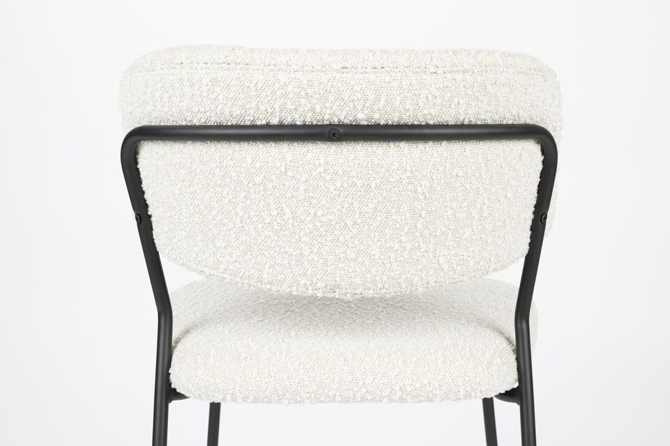 White curly fabric chair Jolien - 7