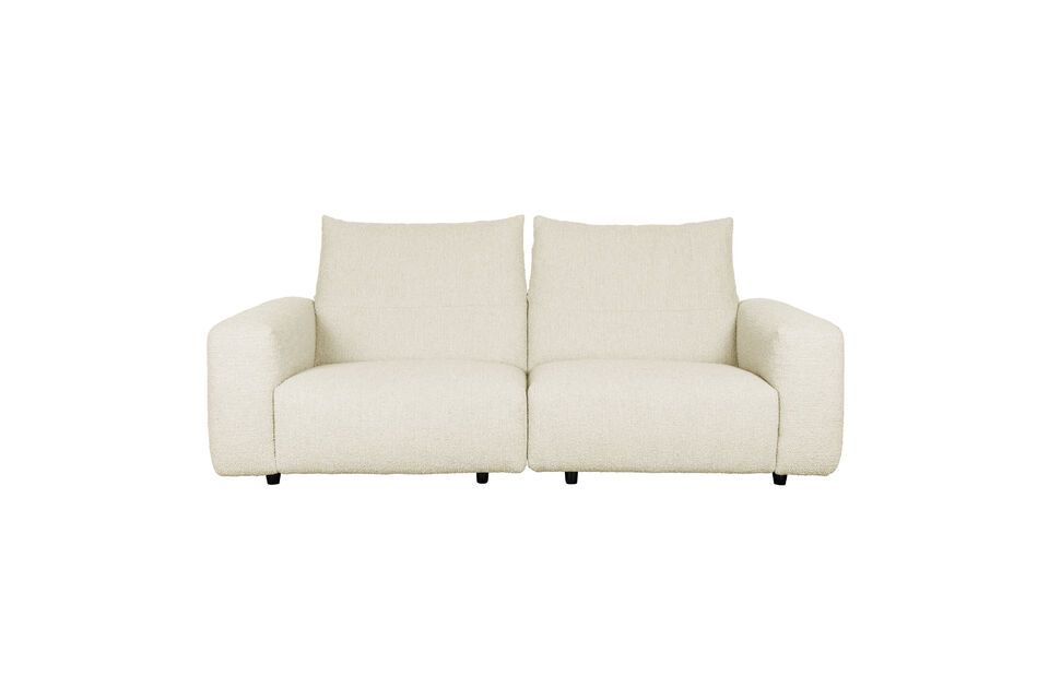 White fabric 3-seater sofa Wings - 2