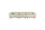 Miniature White fabric 5-seater sofa Wings Clipped