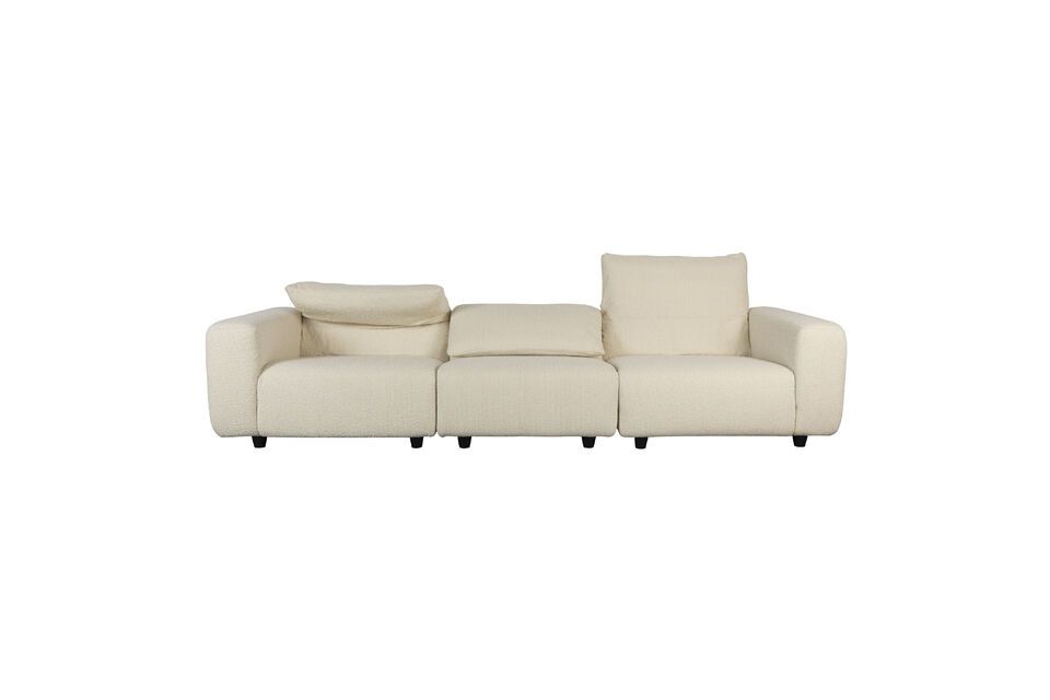 White fabric 5-seater sofa Wings - 4