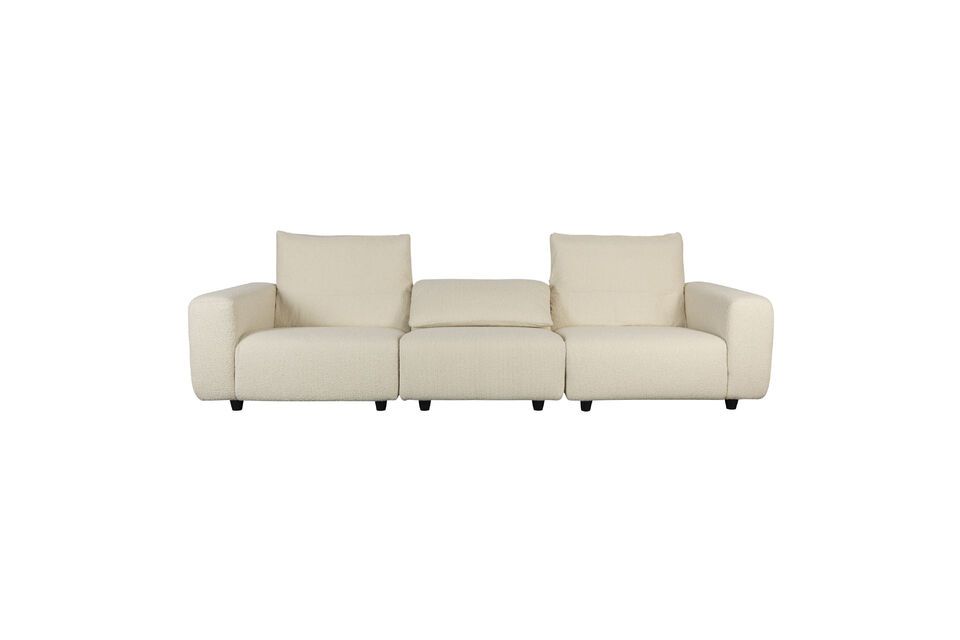 White fabric 5-seater sofa Wings - 3