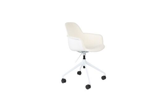 White fabric and plastic office chair Albert Kuip Clipped