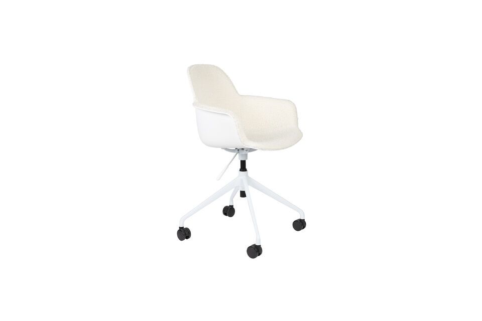 White fabric and plastic office chair Albert Kuip Zuiver