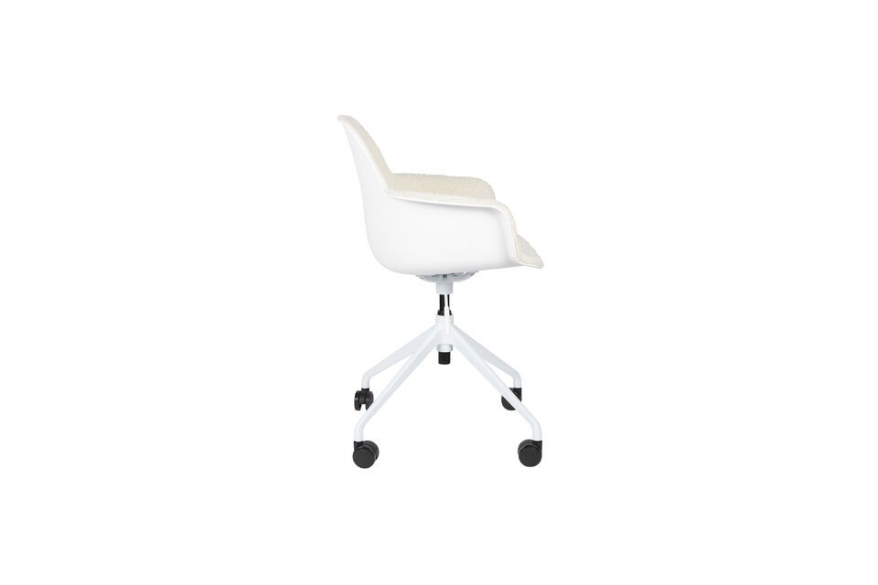 White fabric and plastic office chair Albert Kuip - 2