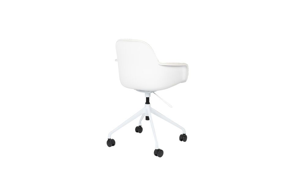 White fabric and plastic office chair Albert Kuip - 3