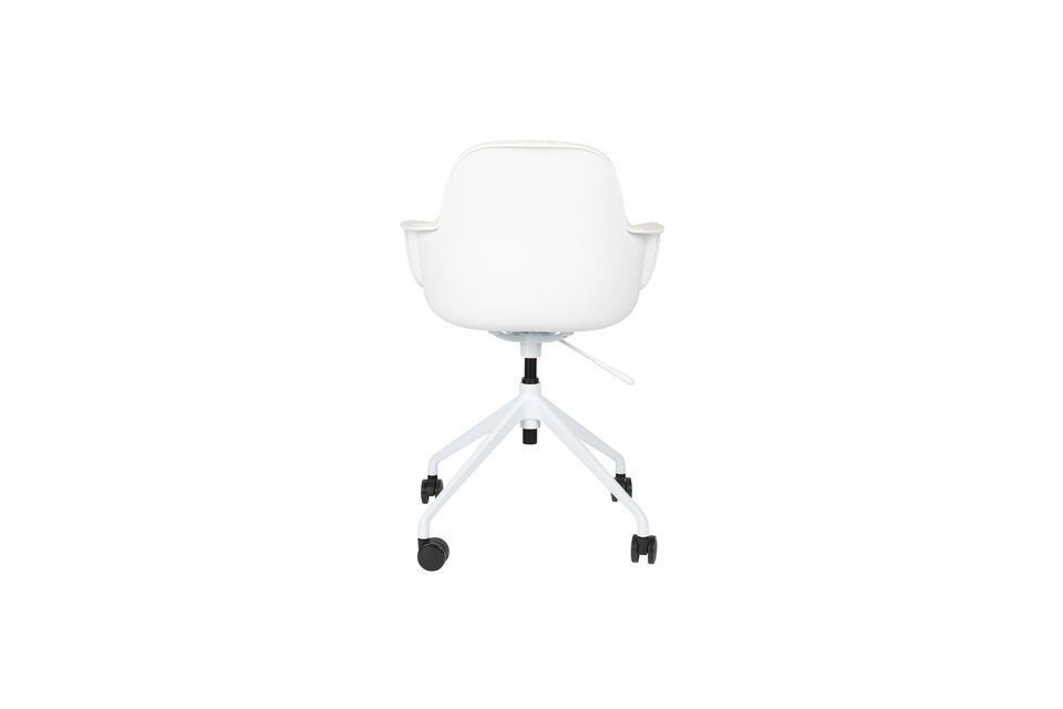 White fabric and plastic office chair Albert Kuip - 4