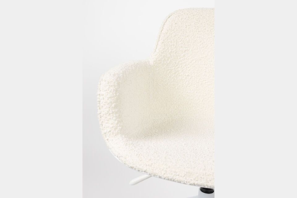 White fabric and plastic office chair Albert Kuip - 5