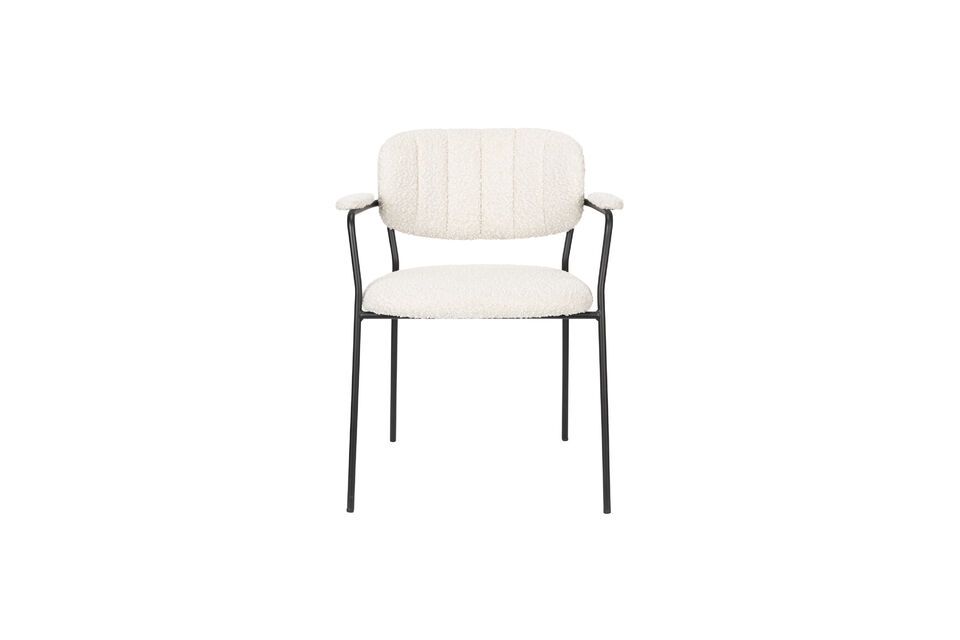 White fabric chair Jolien - 6