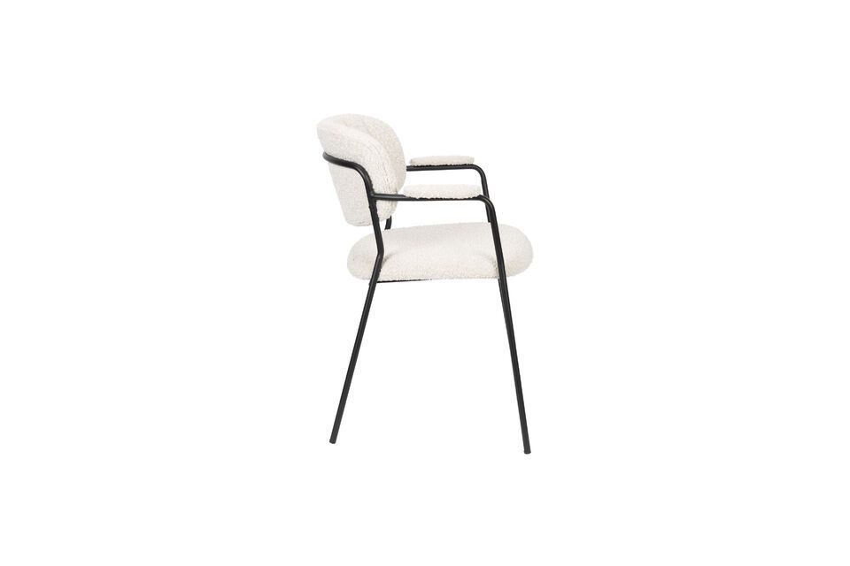 White fabric chair Jolien - 7