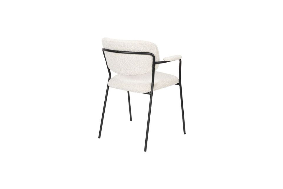 White fabric chair Jolien - 8