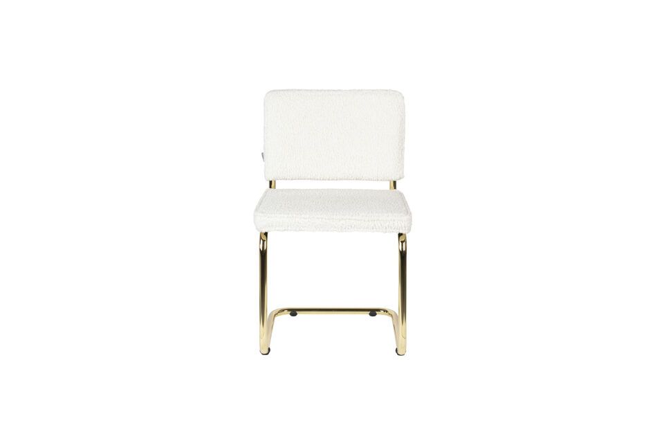 White fabric chair Teddy - 4