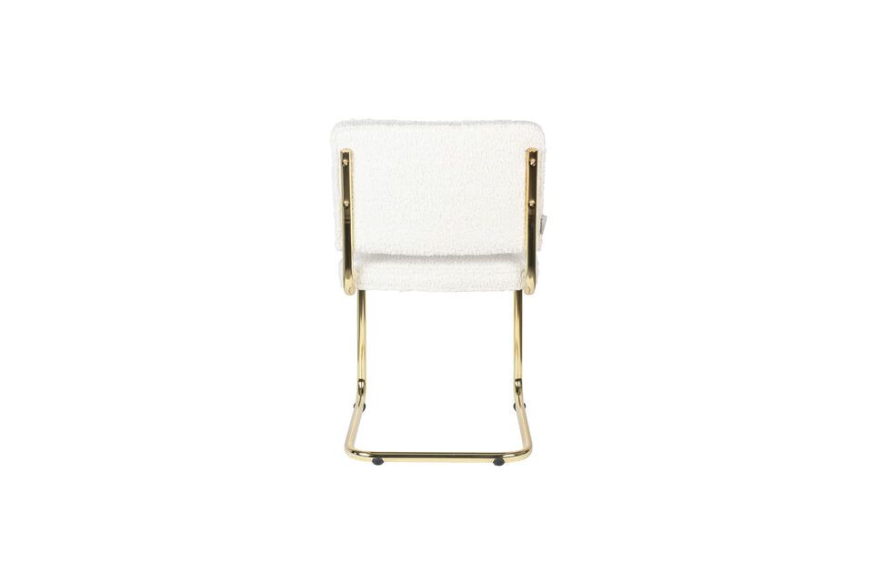 White fabric chair Teddy - 7