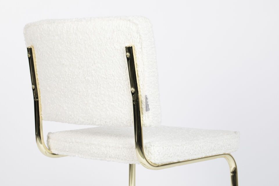 White fabric chair Teddy - 9