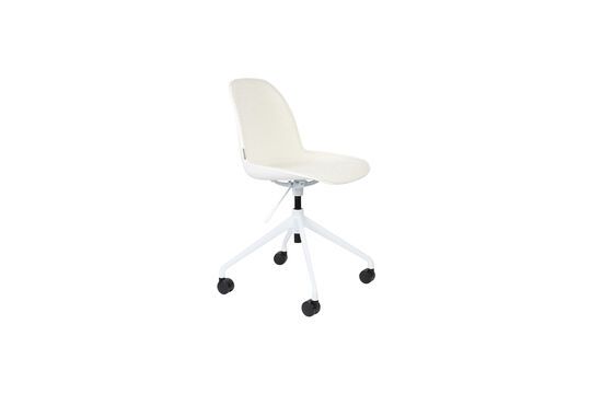 White fabric office chair with wheels Albert Kuip Clipped