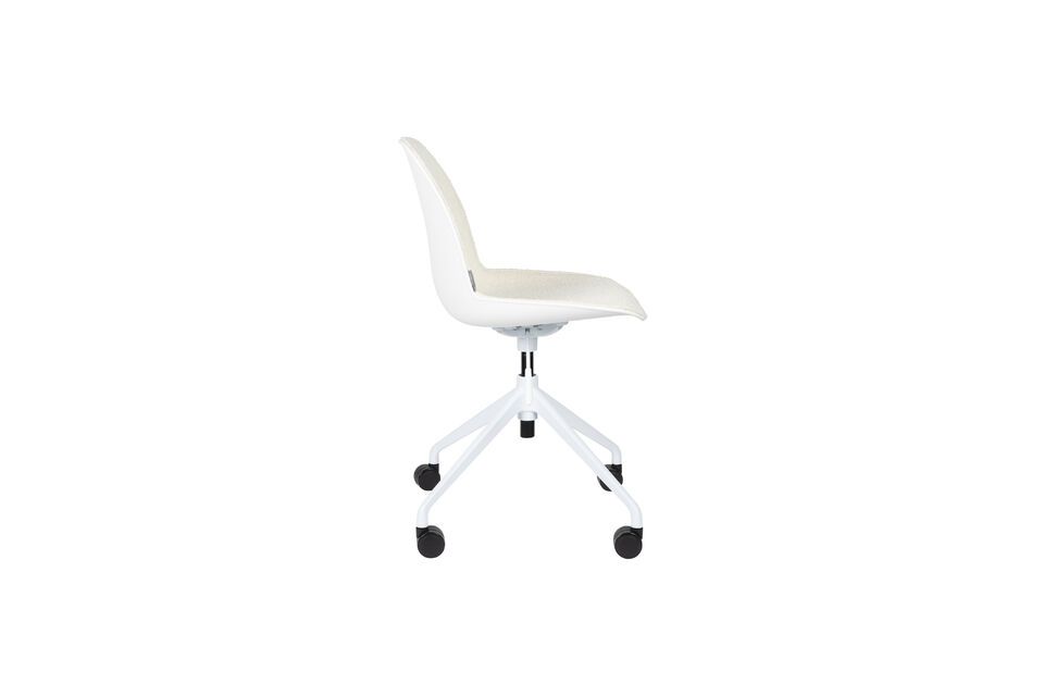 White fabric office chair with wheels Albert Kuip - 2