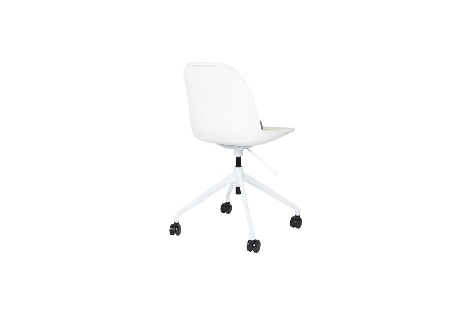 White fabric office chair with wheels Albert Kuip - 3