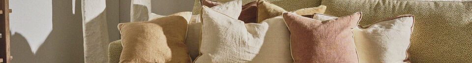 Material Details White linen and cinnamon cushion Opposites