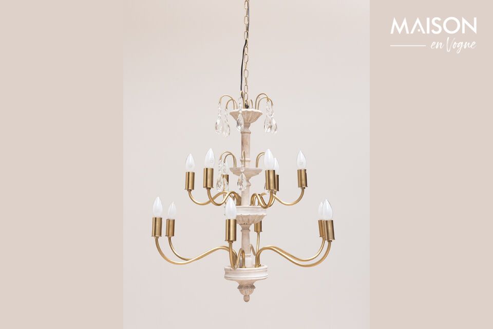 White metal chandelier Saumur Chehoma