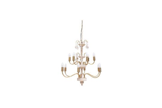 White metal chandelier Saumur Clipped