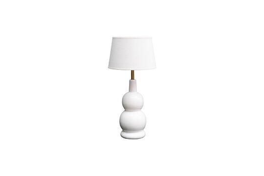 White stoneware table lamp Bilboquet Clipped