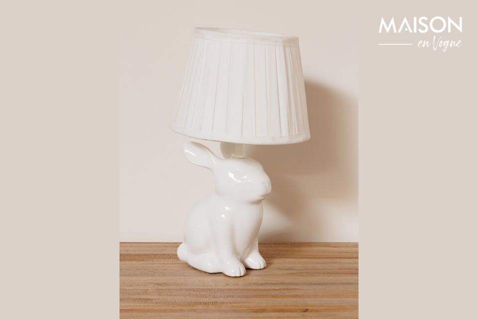 White stoneware table lamp White Chehoma